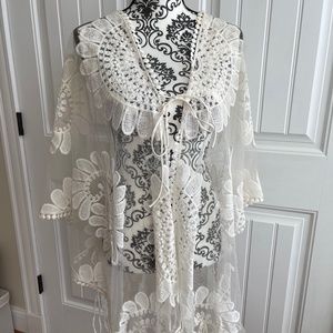 H&M Lace Kimono Kaftan Beach Cover up One size